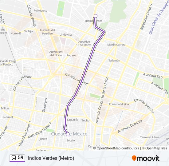 59 bus Line Map