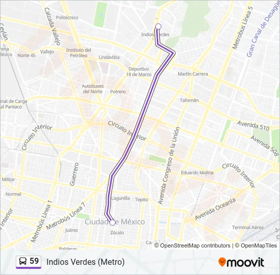 59 Bus Line Map