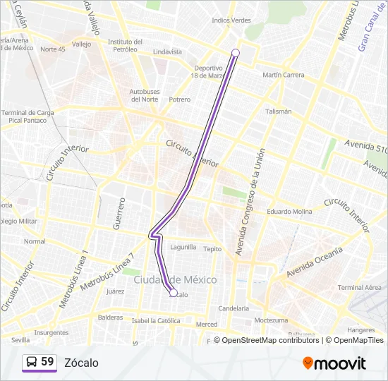 59 Bus Line Map
