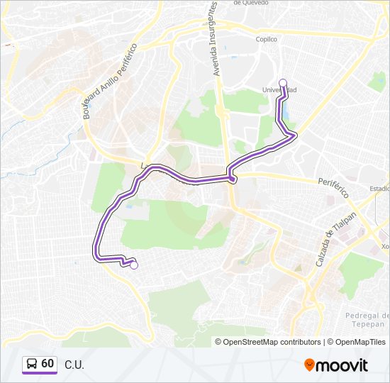 60 bus Line Map