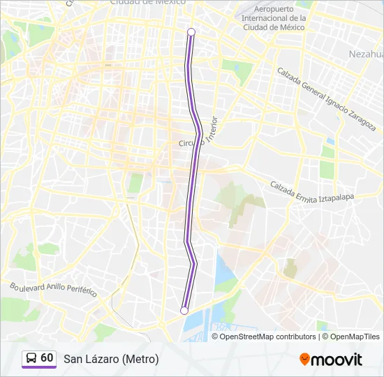 60 Bus Line Map