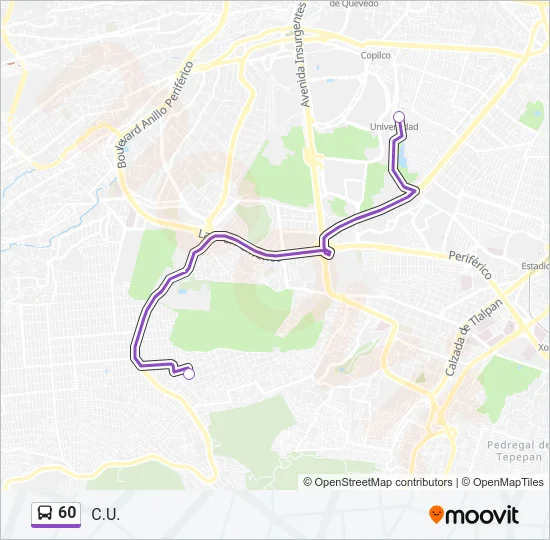 60 Bus Line Map