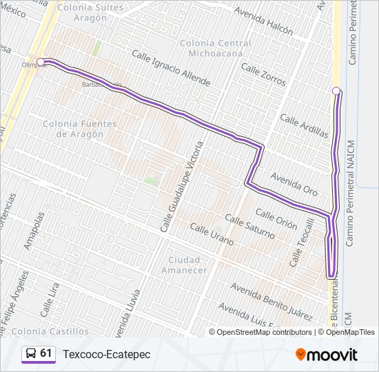 61 bus Line Map