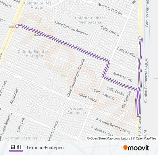 61 Bus Line Map