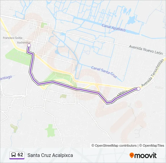 62 Bus Line Map