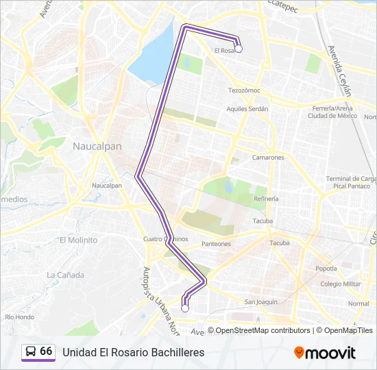 66 Bus Line Map