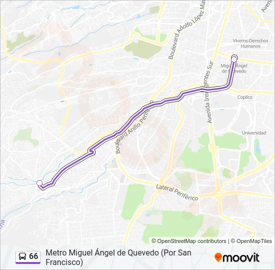 66 Bus Line Map