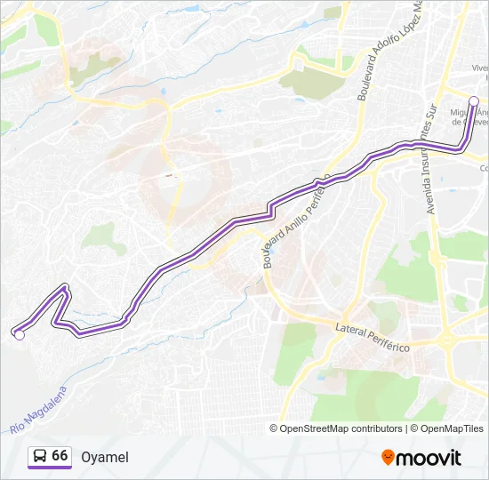 66 Bus Line Map