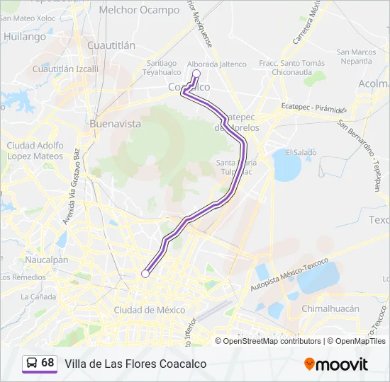 68 Bus Line Map