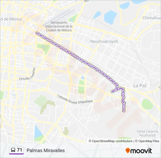 71 Bus Line Map