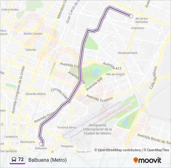 72 Bus Line Map