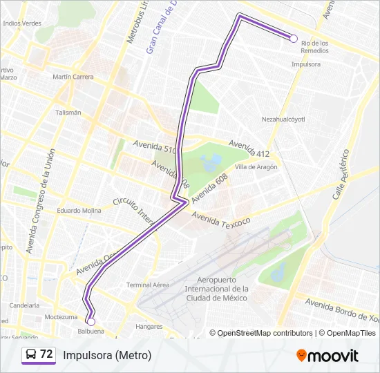 72 Bus Line Map