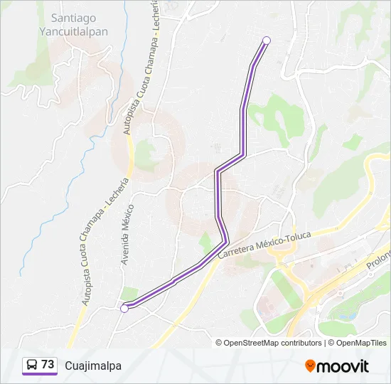 73 Bus Line Map