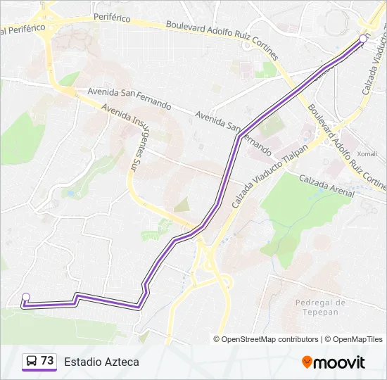 73 Bus Line Map