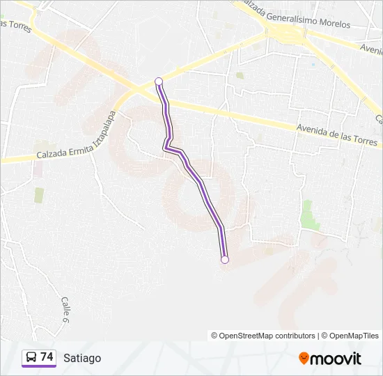 74 Bus Line Map