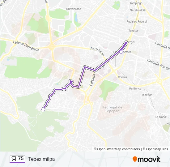 75 Bus Line Map