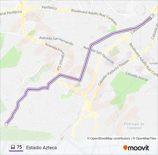 75 Bus Line Map