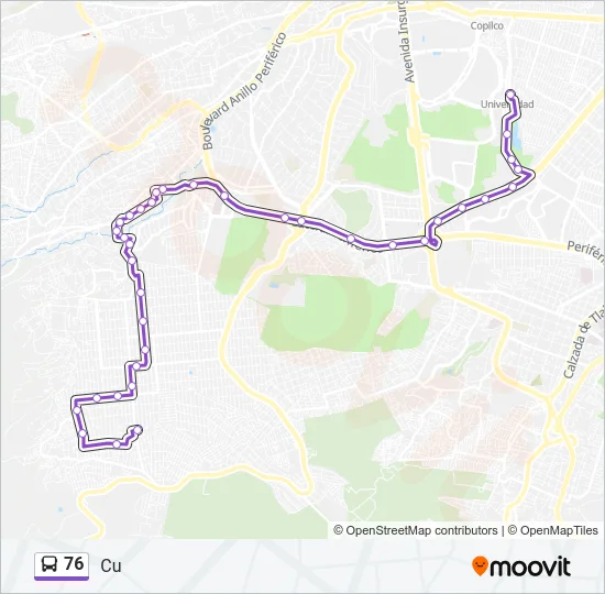 76 Bus Line Map