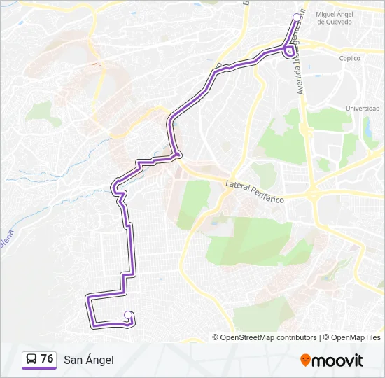 76 Bus Line Map