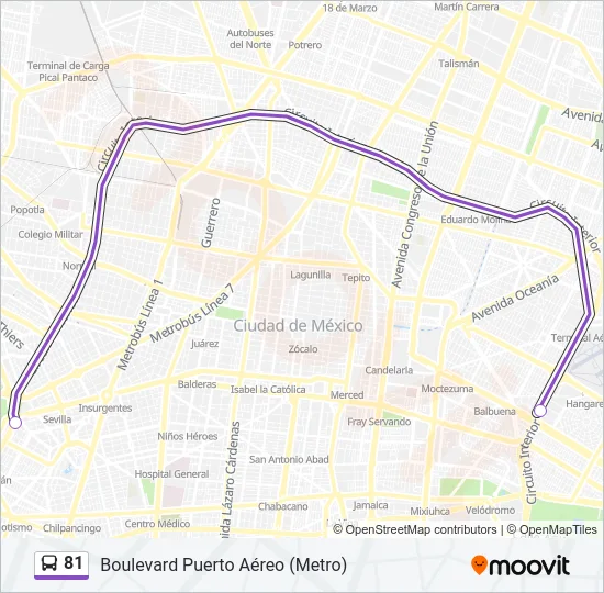 81 Bus Line Map