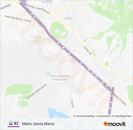 82 Bus Line Map