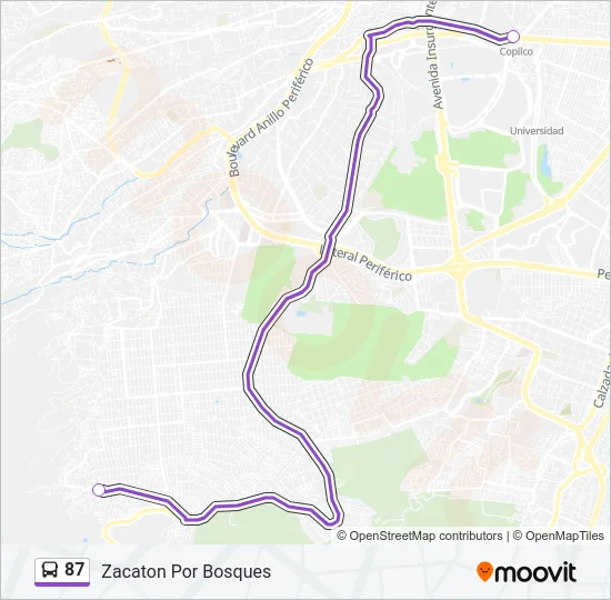 87 Bus Line Map