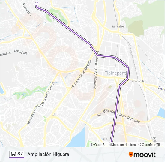 87 Bus Line Map