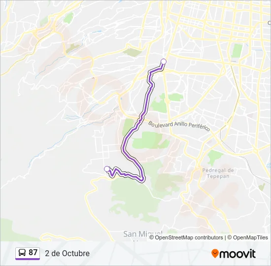 87 Bus Line Map