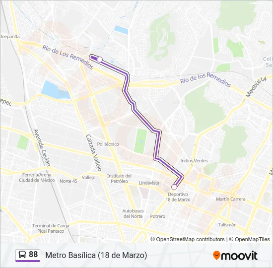 88 Bus Line Map