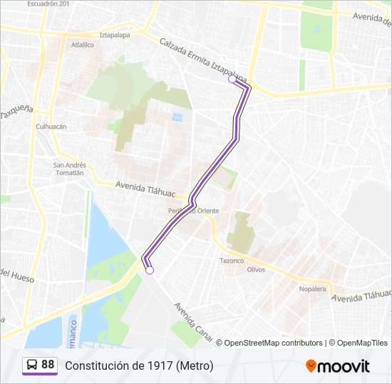 Mapa de 88 de autobús