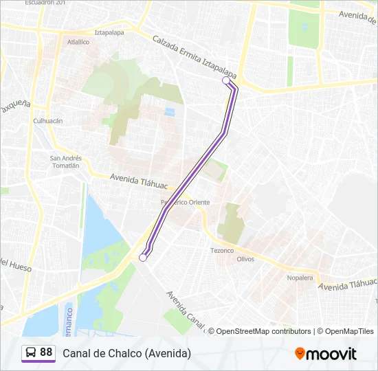 88 Bus Line Map