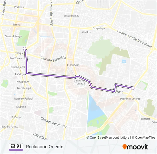 91 Bus Line Map