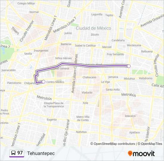 97 Bus Line Map