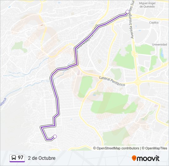 Mapa de 97 de autobús