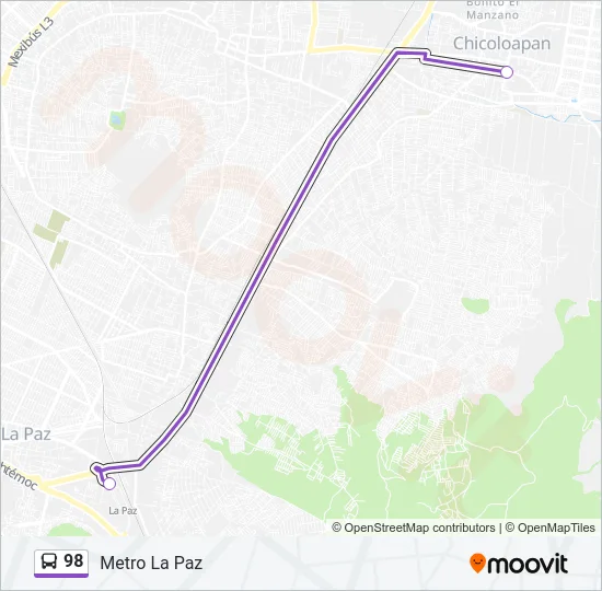 98 Bus Line Map