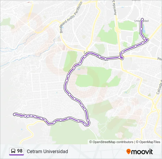 98 Bus Line Map