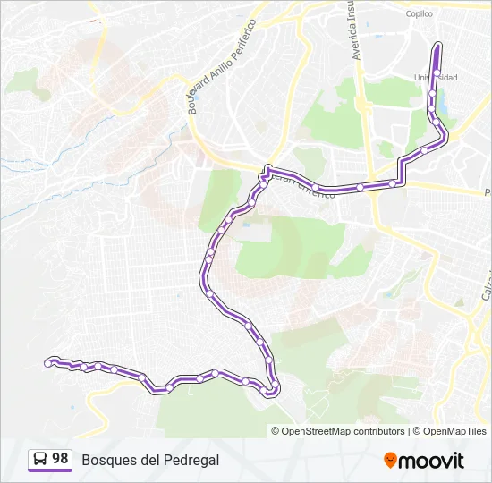 98 Bus Line Map