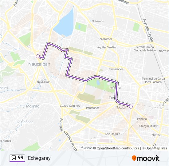 99 bus Line Map