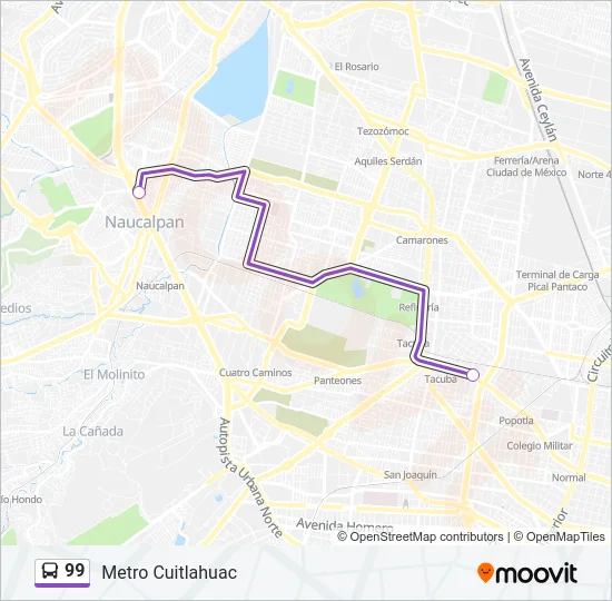 99 Bus Line Map