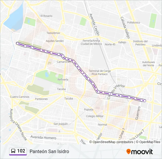 102 Bus Line Map