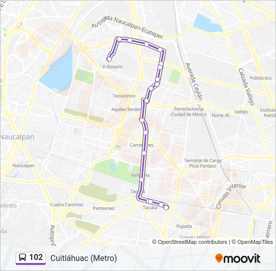 102 Bus Line Map