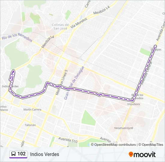 102 Bus Line Map