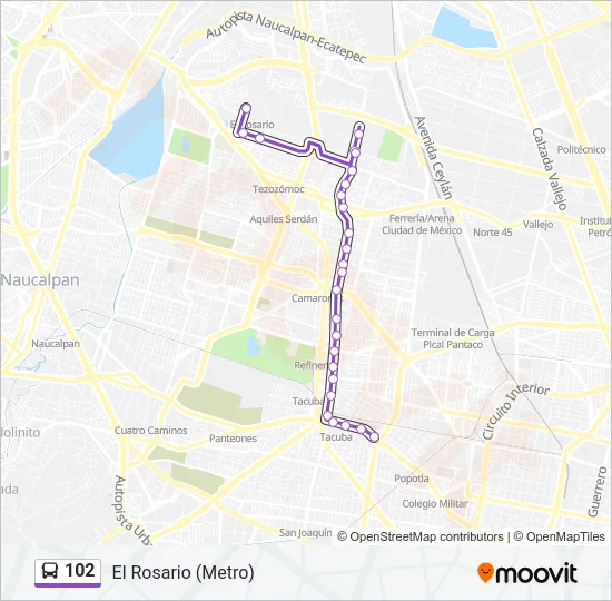 102 Bus Line Map