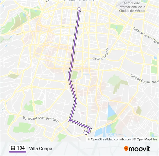 104 Bus Line Map