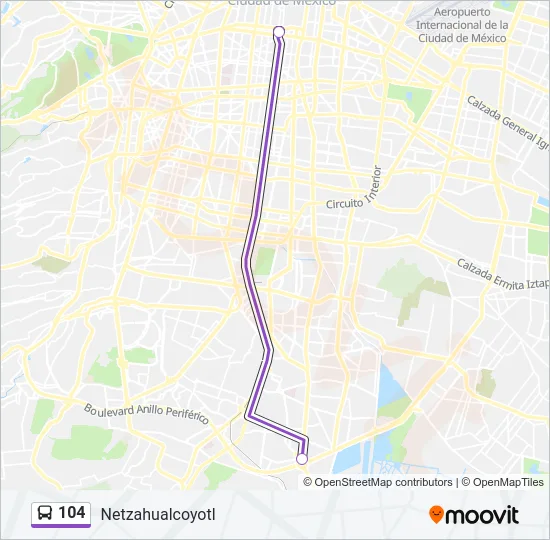 104 Bus Line Map