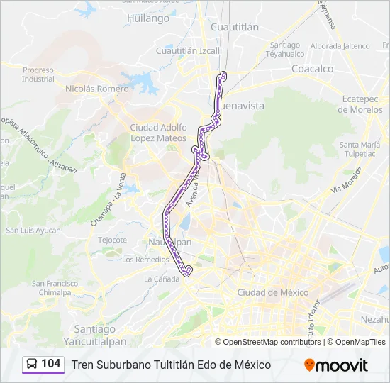104 Bus Line Map