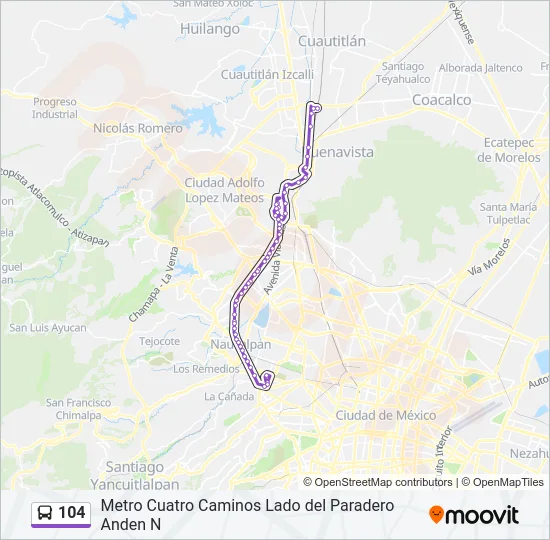 104 Bus Line Map