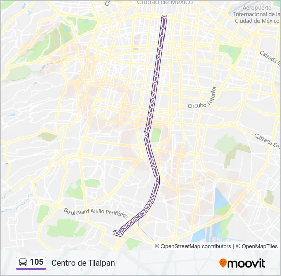 105 Bus Line Map