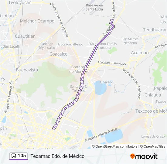 105 Bus Line Map