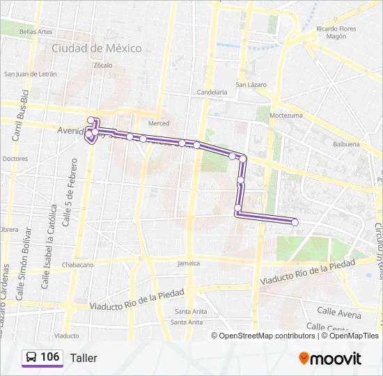 106 Bus Line Map